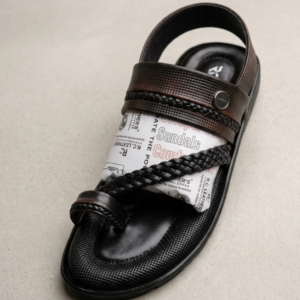 men’s stylish leather slipper – comfortable casual slip on sandals