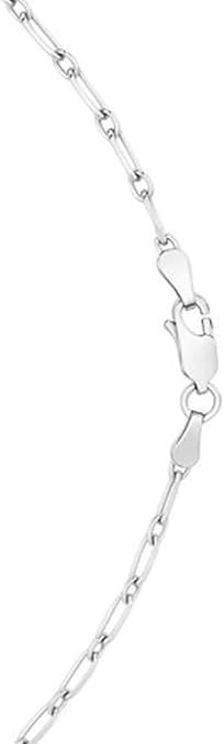 sterling silver rhodium plated petite alternating paperclip chain (3.15 mm) for women wedding, engagement, anniversary, party, daily wear & christmas gift for her. sterling silver rhodium plated petite alternating paperclip chain (3.15 mm) for women wedding, engagement, anniversary, party, daily wear & christmas gift for her.