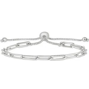 925 sterling silver adjustable paperclip chain bracelet – modern minimalist link design for women, perfect for layering, wedding, anniversary, daily wear & gift for her.