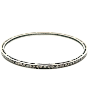 1.92 carat round simulated diamond sterling silver bangle bracelet for women wedding, anniversary, party & daily wear.