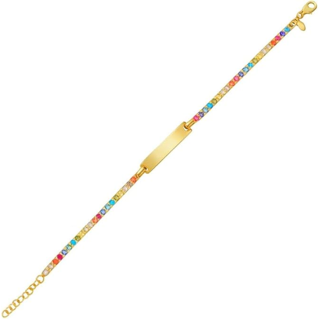 925 sterling silver with cubic zirconia gold plated women rainbow bracelet for wedding, engagement, anniversary, party, daily wear & christmas gift for her. 925 sterling silver with cubic zirconia gold plated women rainbow bracelet for wedding, engagement, anniversary, party, daily wear & christmas gift for her.