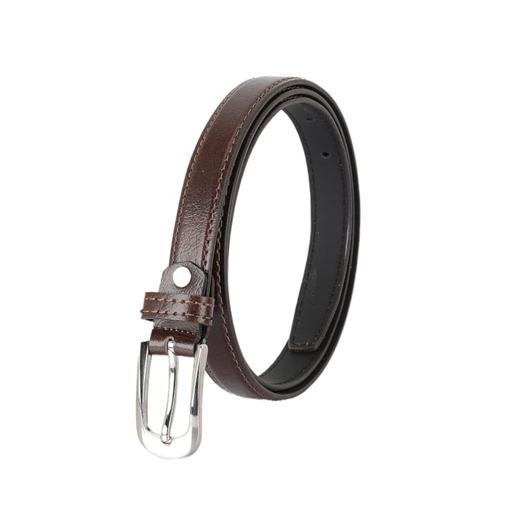 slim brown women’s classic leather belt with silver buckle slim brown women’s classic leather belt with silver buckle