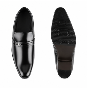men’s black slip on formal leather dress shoes