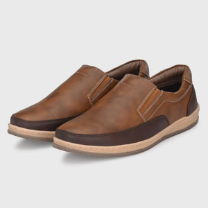 men’s brown slip on casual leather comfort shoes