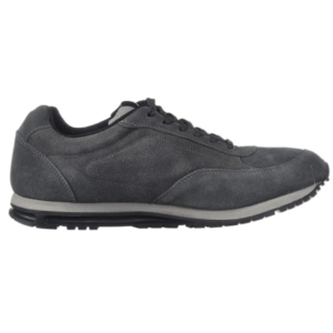 men’s grey lace up casual leather sneakers