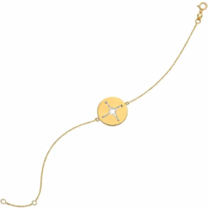 14k yellow gold compass bracelet for women (7 inch, 1.00 mm) – minimal gold chain bracelet | gift for birthday, anniversary & valentine’s day.