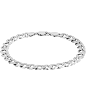 925 sterling silver classic rhodium plated curb chain bracelet for men & women – polished link design, for daily wear, party, wedding, anniversary & gift for him