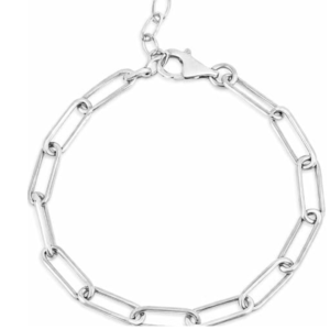 925 sterling silver wide paperclip women chain bracelet (5.90 mm) for wedding, engagement, anniversary, party, daily wear & christmas gift for her.