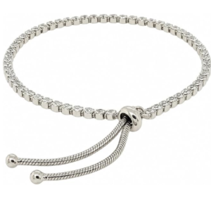 925 sterling silver with cubic zirconia adjustable tennis bracelet with 4.00mm for women wedding, anniversary, engagement and for daily use.
