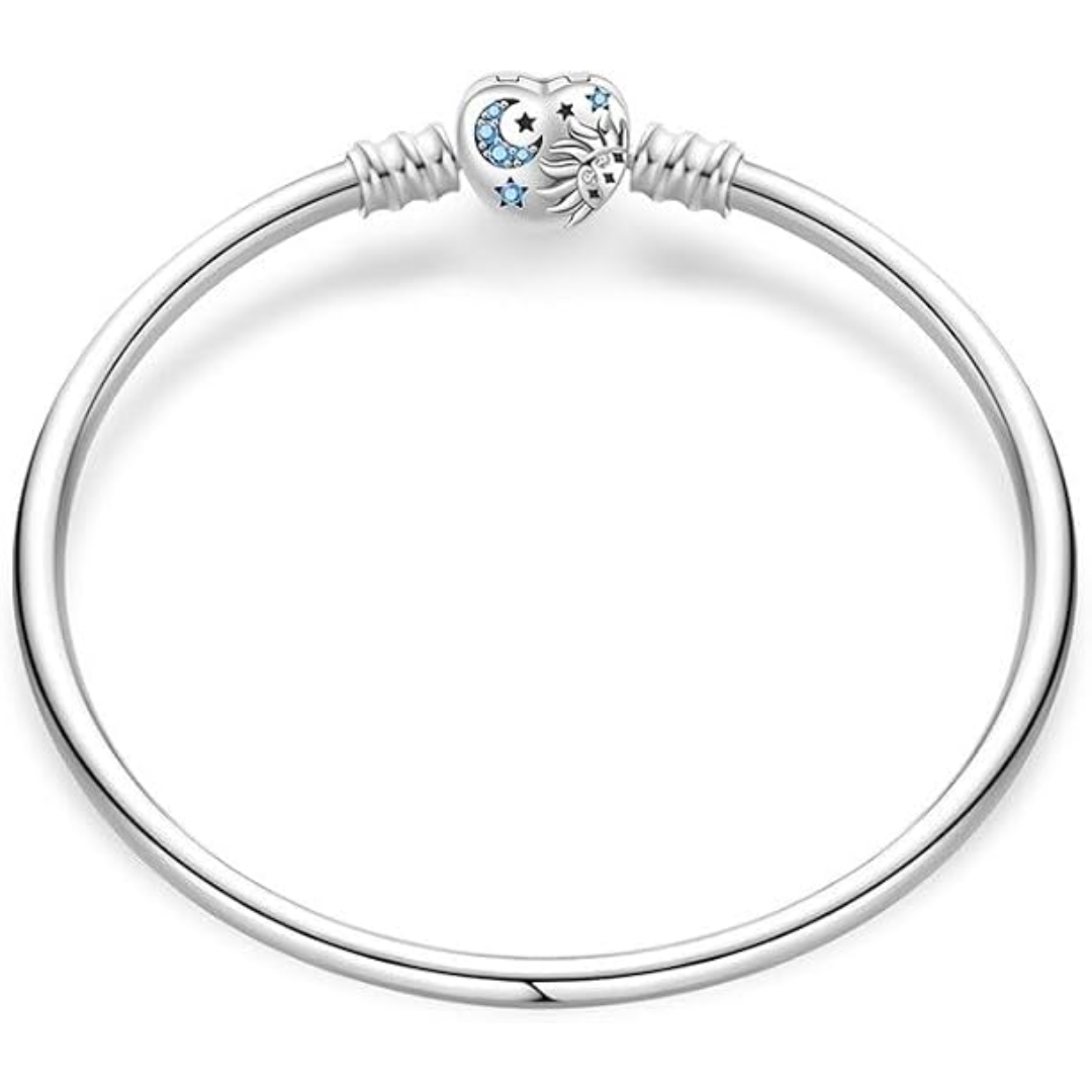 925 sterling silver heart star & moon bangle bracelet for women wedding, engagement, anniversary, paerty, daily wear & christmas gift for her. 925 sterling silver heart star & moon bangle bracelet for women wedding, engagement, anniversary, paerty, daily wear & christmas gift for her.