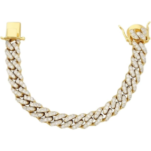 14k gold plated 925 sterling silver link bracelet for men wedding anniversary & party.