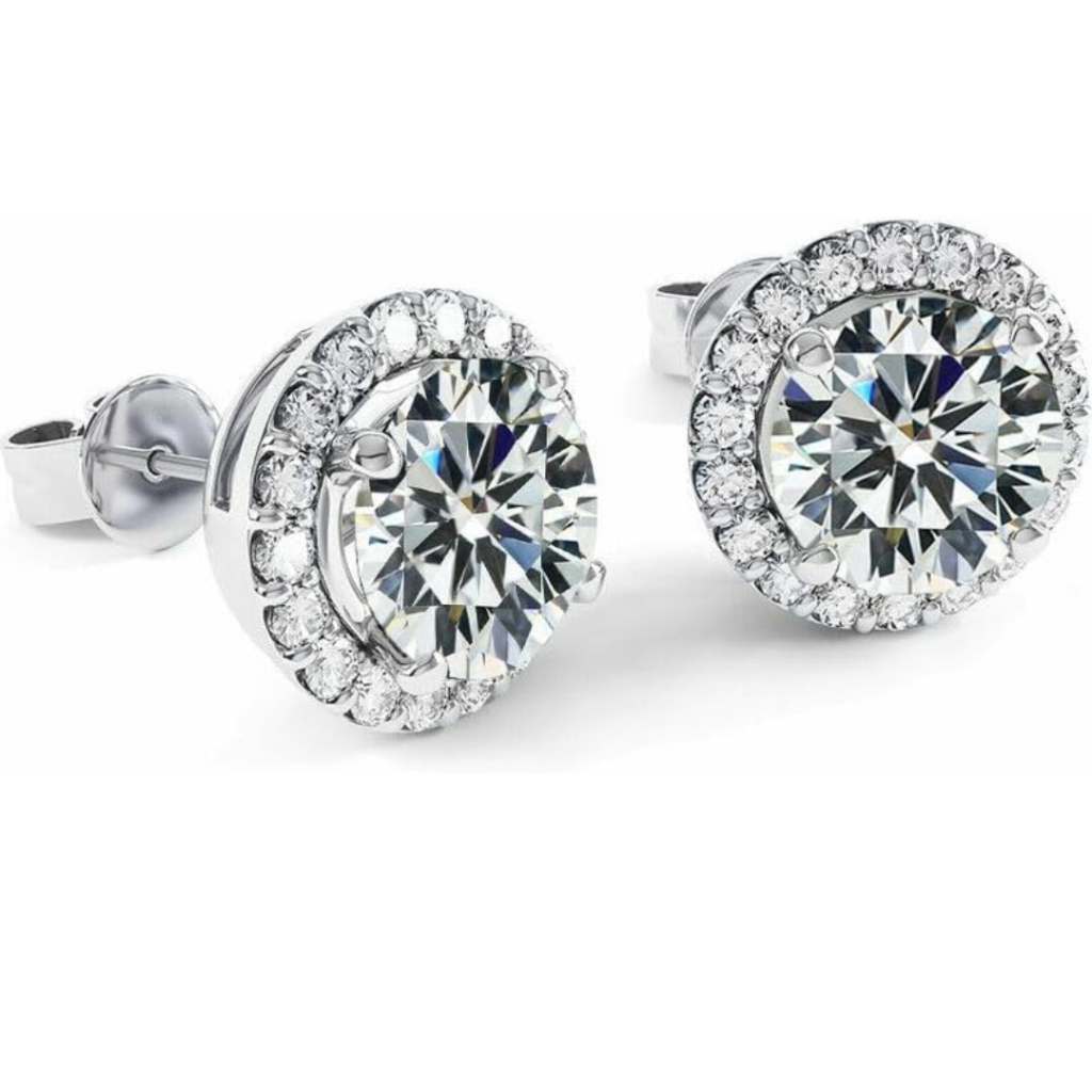 925 sterling silver round shaped cubic zirconia halo stud earrings – jewelry for wedding, anniversary, birthday & everyday wear for women