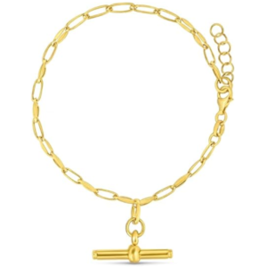 sterling silver yellow gold plated toggle link bracelet for women wedding, engagement, anniversary, party, daily wear & christmas gift for her.