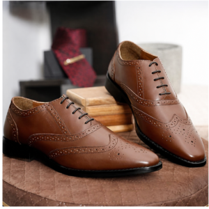 men’s tan brown brogue lace up formal leather shoes