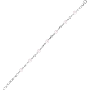 925 sterling silver rhodium plated women pearl bead bracelet for wedding, engagement, anniversary, party, daily wear & christmas gift for her.