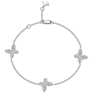 14k white gold plated 2ct round cut moissanite butterfly bracelet for women for wedding, anniversary, party & daily wear.