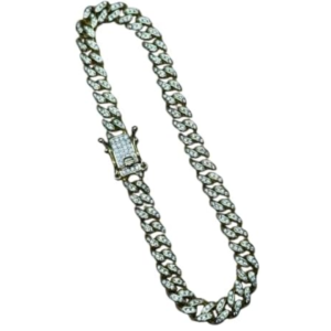 14k yellow gold plated sterling silver 925 cubic zirconia bracelet for men wedding, engagement, anniversary & birthday party.