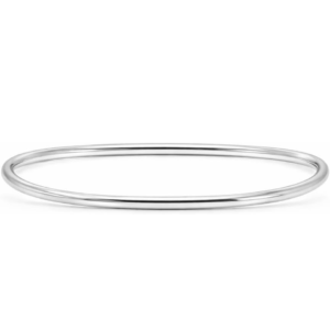 925 sterling silver rhodium plated square slip on bangle bracelet (3.00 mm) – polished minimal square design | hypoallergenic lightweight silver bangle for women | elegant everyday jewelry