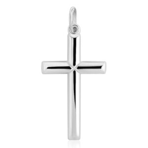 925 sterling silver polished cross pendant – classic simple design for women & men, for christmas, party & daily wear