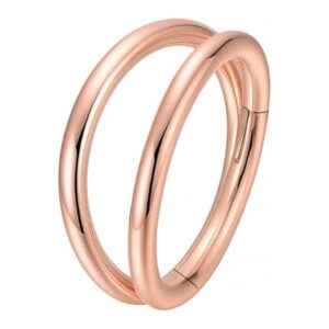 925 sterling silver double row segment clicker ring for women – hinged septum & cartilage hoop | minimal layered nose piercing jewelry | stylish everyday body ring