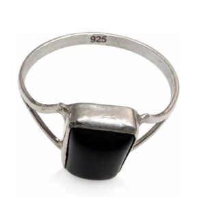 sterling silver 925 and black stone ring for jewelry wedding, engagement, anniversary, party & daily wear