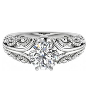 925 sterling silver white round cut cubic zirconia wedding ring for women – elegant engagement band