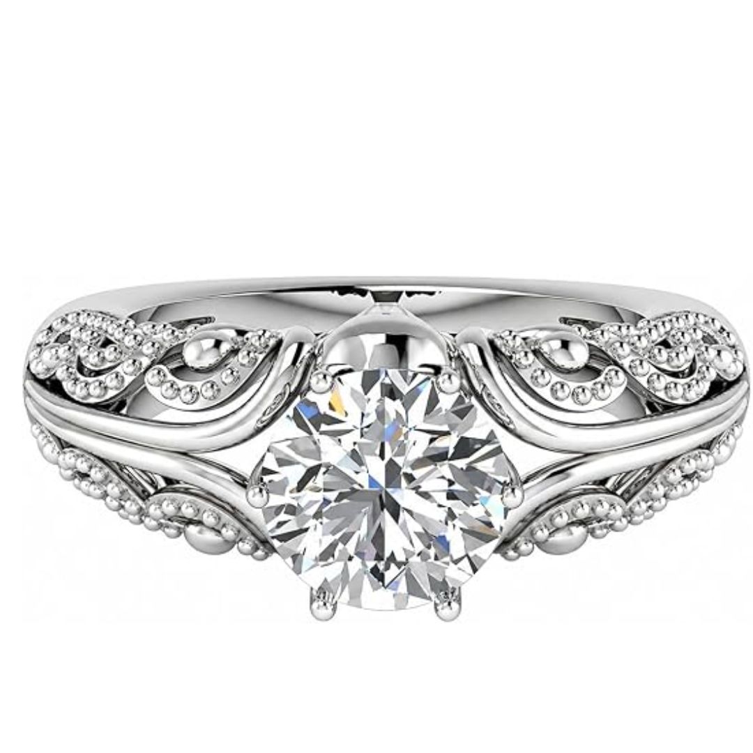 925 sterling silver white round cut cubic zirconia wedding ring for women – elegant engagement band 925 sterling silver white round cut cubic zirconia wedding ring for women – elegant engagement band