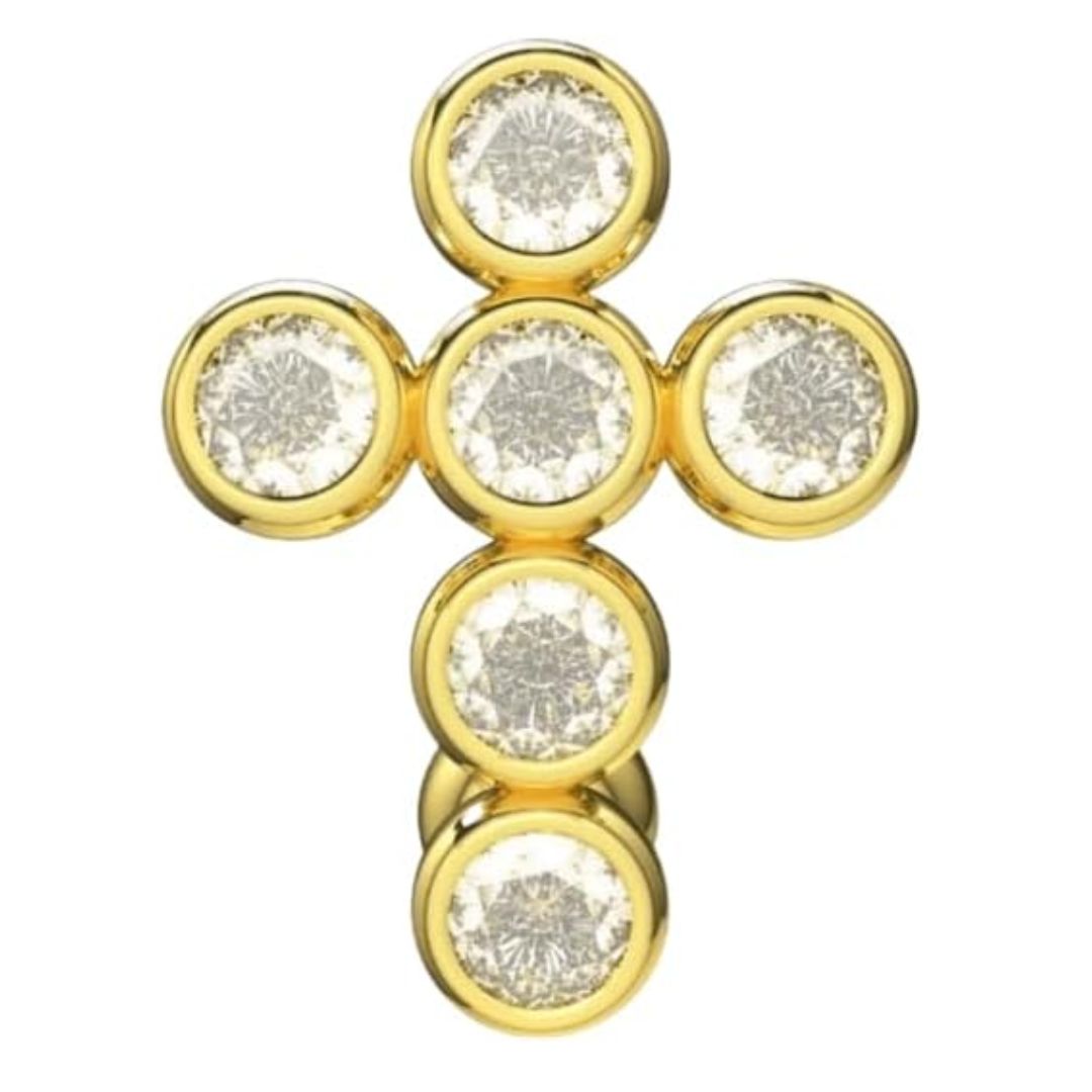 14k gold reverse belly button ring with studded cross, high quality cubic zirconia cz navel ring, hypoallergenic belly piercing jewelry for women 14k gold reverse belly button ring with studded cross, high quality cubic zirconia cz navel ring, hypoallergenic belly piercing jewelry for women
