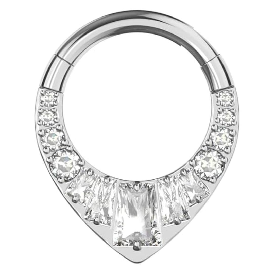 g23 titanium teardrop cz hinged segment clicker ring – sterling silver plated hypoallergenic hoop earrings for nose piercing, septum piercing, cartilage, helix, daith, conch body jewelry g23 titanium teardrop cz hinged segment clicker ring – sterling silver plated hypoallergenic hoop earrings for nose piercing, septum piercing, cartilage, helix, daith, conch body jewelry
