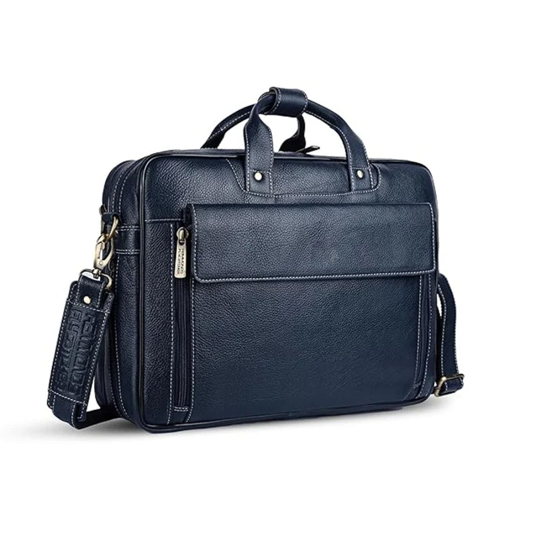 blue leather office laptop bag with shoulder strap blue leather office laptop bag with shoulder strap