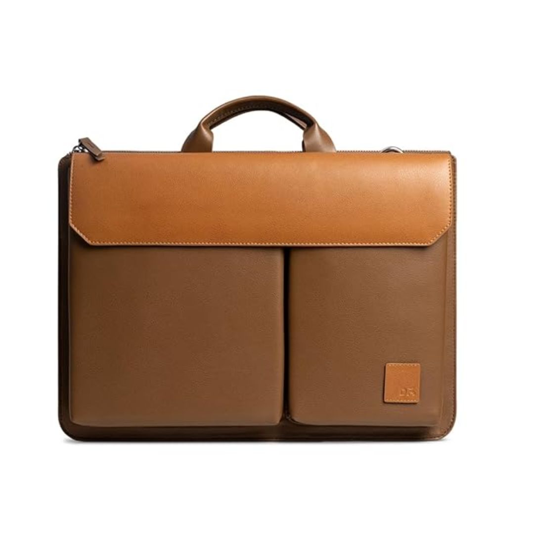 tan leather briefcase laptop bag with flap closure tan leather briefcase laptop bag with flap closure