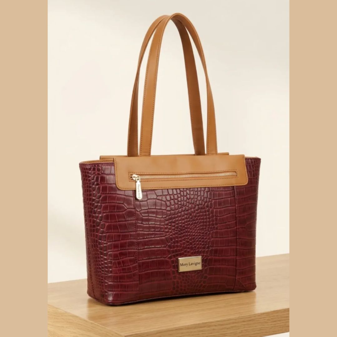 elegant red croc texture handbag elegant red croc texture handbag
