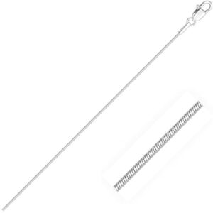 925 sterling silver rhodium plated unisex octagonal snake chain (0.90 mm)