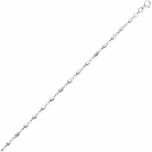 925 sterling silver with rhodium plated moon cut oval bead chain (2.50 mm) for women wedding, engagement, anniversary, party & daily wear.