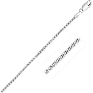 sterling silver rhodium plated unisex wheat chain (2.20 mm) for wedding, engagement, anniversary, party, daily wear & christmas gift for her.