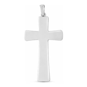 925 sterling silver with rhodium plated crusader (45.10mm heightx 25mm width) women cross pendant without chain for wedding, engagement, ann