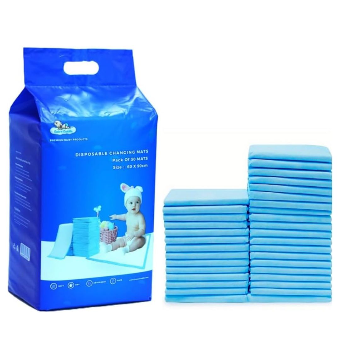 baby disposable changing mats,60×90 cm blue pack of 30