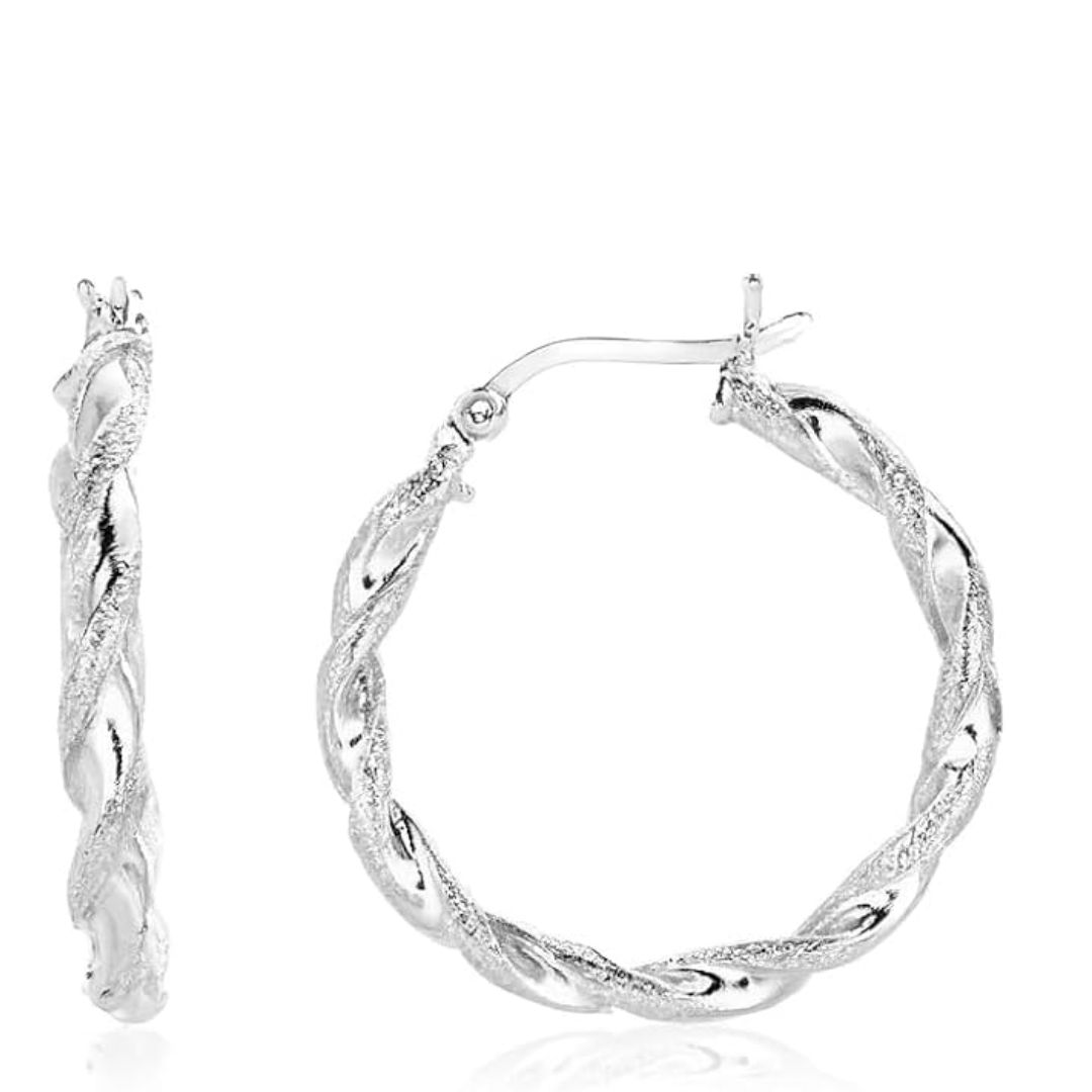 925 sterling silver large braided hoop (3x20) earrings for women 925 sterling silver large braided hoop (3x20) earrings for women