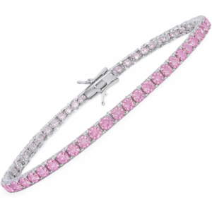 925 sterling silver pink cz women tennis bracelet (3.30 mm) for wedding, engagement, anniversary, party, daily wear & christmas gift for her.