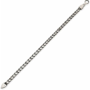 925 sterling silver gunmetal finish franco link bracelet (4.60 mm) for men wedding, engagement, anniversary, daily wear & christmas gift for her.