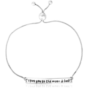 925 sterling silver adjustable i love you to the moon and back bracelet (1.20 mm) for women wedding, engagement, anniversary, party, daily wear & christmas gift for her.