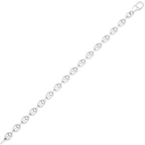 925 sterling silver with rhodium plated puffed mariner bracelet (3.70 mm) for women wedding, engagement, anniversary, party, daily wear & christmas gift for her.