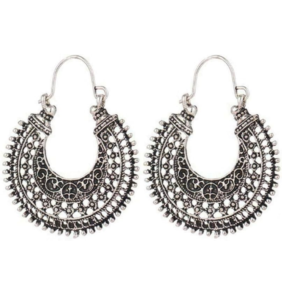 925 sterling silver vintage tibetan style charm hook earrings, boho inspired elegant dangle drop earrings, lightweight artisan inspired jewelry 925 sterling silver vintage tibetan style charm hook earrings, boho inspired elegant dangle drop earrings, lightweight artisan inspired jewelry