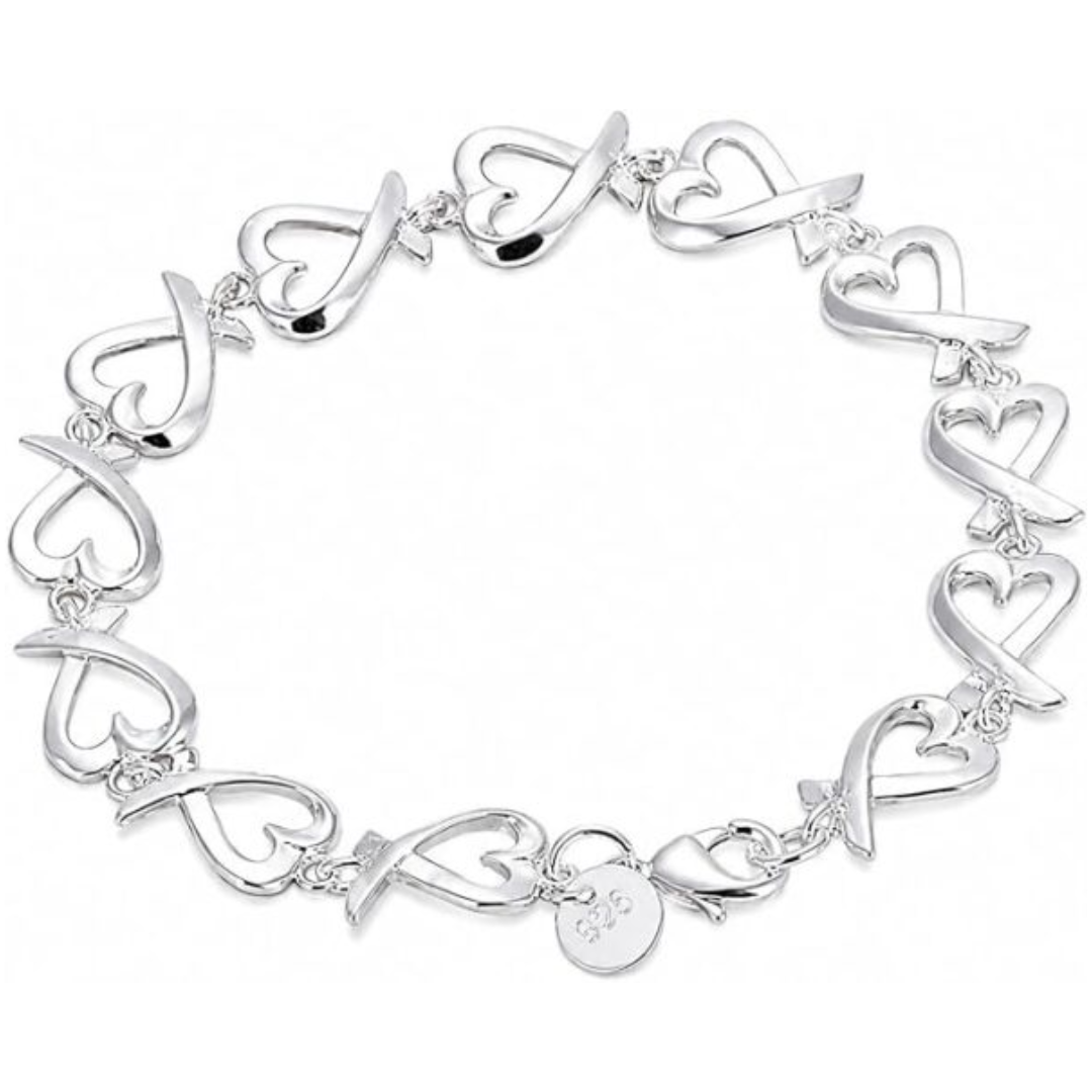925 sterling silver charm heart thick chain bracelet for women jewelry 925 sterling silver charm heart thick chain bracelet for women jewelry