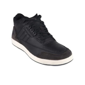 men’s black high top casual leather sneakers
