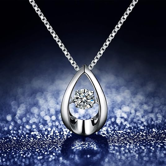 925 sterling silver pendant necklace with cubic zirconia solitaire necklace, chain jewelry gift for everyday wear for women 925 sterling silver pendant necklace with cubic zirconia solitaire necklace, chain jewelry gift for everyday wear for women