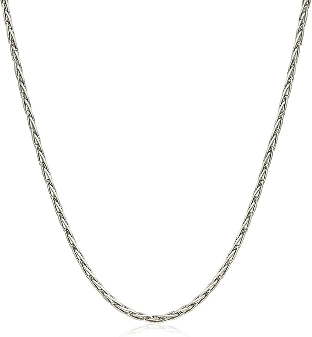 sterling silver rhodium plated unisex wheat chain (2.20 mm) for wedding, engagement, anniversary, party, daily wear & christmas gift for her. sterling silver rhodium plated unisex wheat chain (2.20 mm) for wedding, engagement, anniversary, party, daily wear & christmas gift for her.