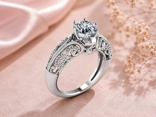 925 sterling silver white round cut cubic zirconia wedding ring for women – elegant engagement band 925 sterling silver white round cut cubic zirconia wedding ring for women – elegant engagement band