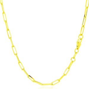 925 sterling silver gold plated women & men paperclip chain (2.95 mm) for wedding, engagement, anniversary, party, daily wear & christmas gift for her.