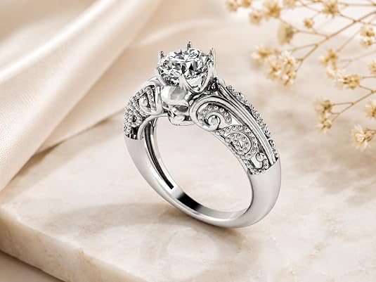 925 sterling silver white round cut cubic zirconia wedding ring for women – elegant engagement band 925 sterling silver white round cut cubic zirconia wedding ring for women – elegant engagement band